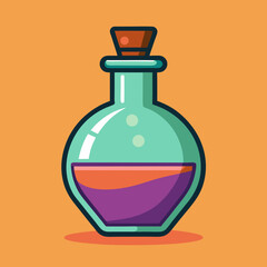 Vector Laboratory Flask with Purple Liquid
