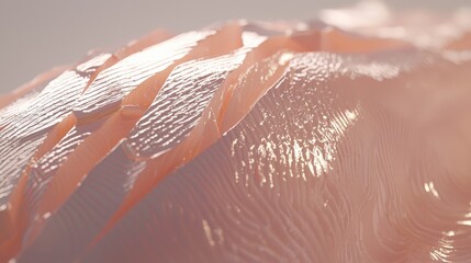 Fototapeta premium Fresh Salmon Fillet with Skin Isolated on Bright Background