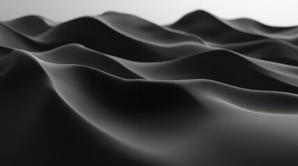 Obraz premium Abstract Black Waves, Seamless 3D Pattern, Digital Background, Futuristic Design Element