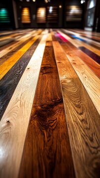Showroom hardwood floor samples display