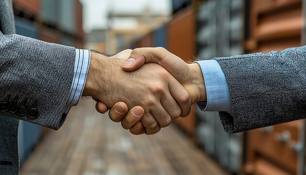 Handshake, Deal, Shipping, Containers