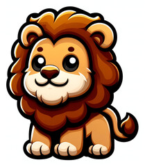 Fototapeta premium A Cute Lion Illustration on Transparent Background