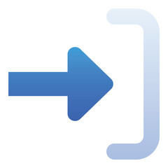 Gradient color icon, illustration for Arrow, login, sign in.
