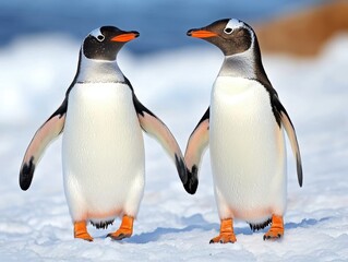 Fototapeta premium Penguins on the snow