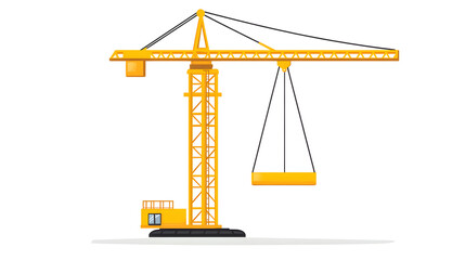 Tower crane icon, simple flat illustration style

