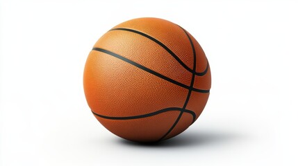 A vibrant orange basketball resting on a smooth surface, perfect for sports themes and athletic designs.