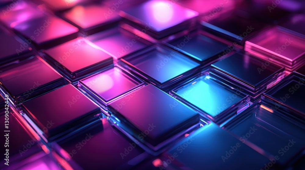 Poster abstract space exploration close-up of dynamic light reflection in digital art