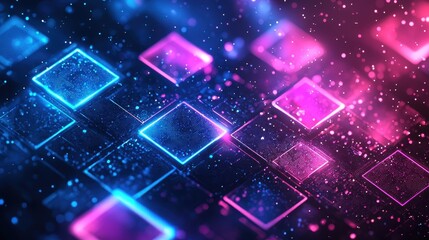 Dynamic neon patterns abstract art digital studio vibrant colors close-up visual design trends