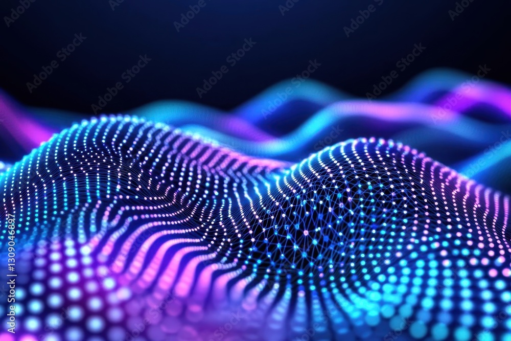 Poster Smart city and abstract dot point connect with gradient line