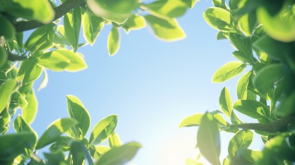 Obraz premium Bright Sunlight Through Lush Green Leaves