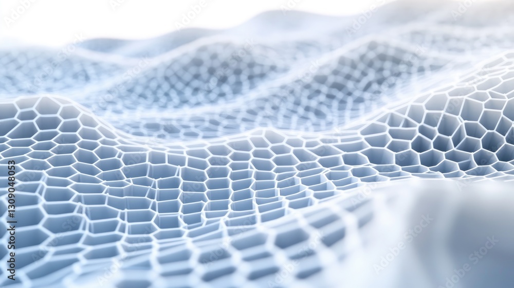 Poster abstract honeycomb cellular structure, a 3d render of a geometric pattern