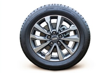 Fototapeta premium Alloy Wheel with Tire for Isolated on White.