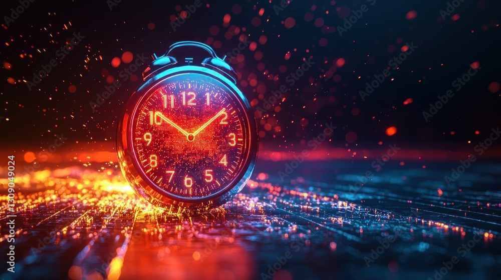 Poster still life with captivating alarm clock an abstract mood of time reflection