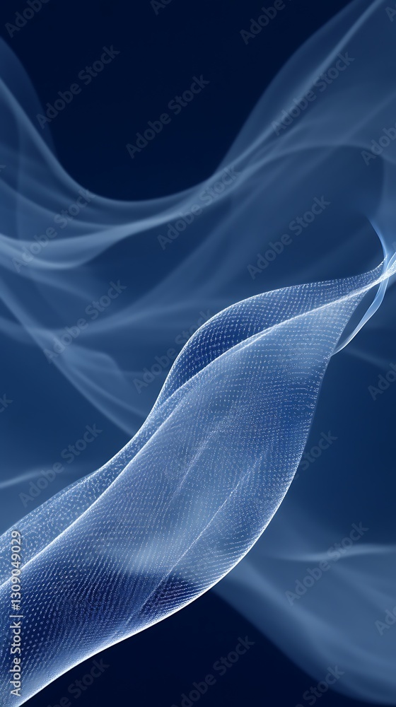 Poster ethereal blue gradient backdrop with mesh wave patterns illustration
