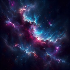 Fototapeta premium BackgroundsBACKGROUND and TEXTURE Deep black space with shimmering purple and blue highlights and textures