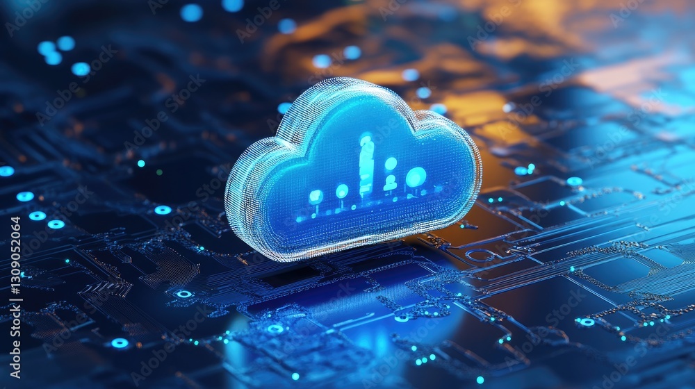 Poster cloud computing, digital transformation and data storage innovation