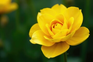 Obraz premium Dark spiral pinwheel with yellow petals unfolding in a garden, bloom, gardening, petal