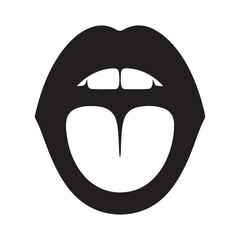 Open Mouth Illustration Silhouette Expressing Speech and Vocalization