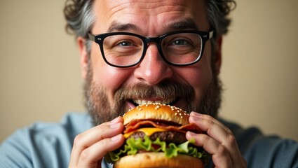 Man eating a burger