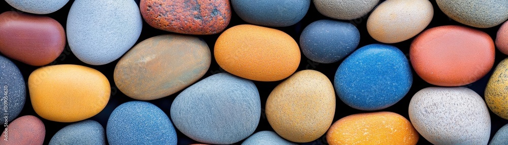 Aufkleber web banner abstract smooth round pebbles sea texture background