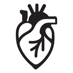 Anatomical Heart Vector Silhouette for Medical Art Projects