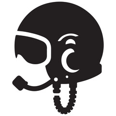 Intense Fighter Pilot Helmet Silhouette A Symbol of Aviation Prowess
