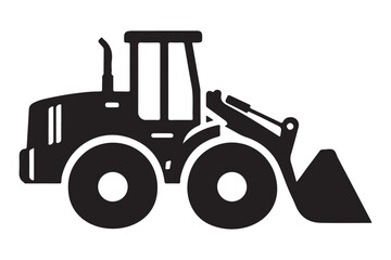 Silhouette Bulldozer Construction Vehicle Vector Illustration Graphic Art