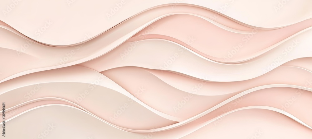 Aufkleber seamless soft pink 3d delicate gentle light wave texture pattern background abstract monochromatic