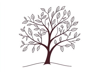 Obraz premium Simple Tree Drawing on White (2)
