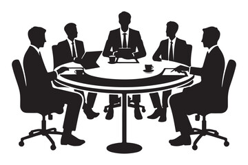 Business Meeting Silhouette Illustration for Corporate and Teamwork Projects