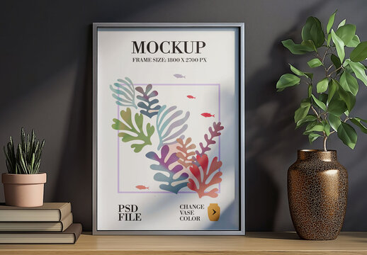Modern Poster Frame Mockup for Interior Design and Art Display