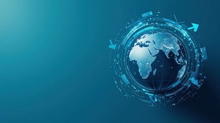 Global Digital Network Concept with Earth and Data Circuits