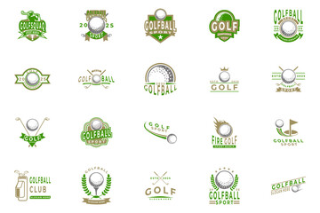 Fototapeta premium Set of Golf logo design vector template. golf club collections logo design icon