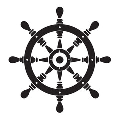 Obraz premium Ship Wheel Graphic Illustration for Nautical Navigation and Sailing