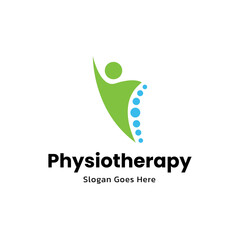 Physiotherapy logo design. Orthopedic spine and physiotherapy logo design vector template.