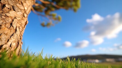 Whispers of nature as a tree dances with the wind under the bright sky