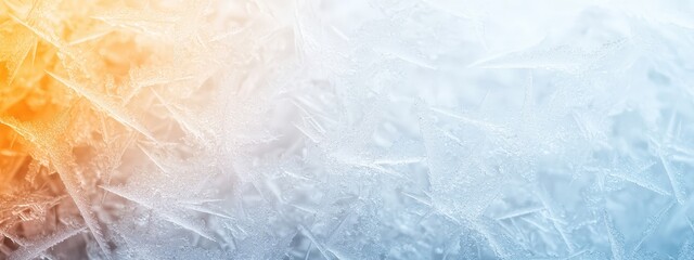 Obraz premium Ice and Frost Abstract Background in Shades of Orange and Blue