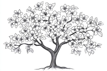 Obraz premium Blooming Tree Illustration (17)