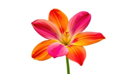 Fototapeta premium A single, vibrant bloom isolated against a pure white backdrop, vibrant, beauty