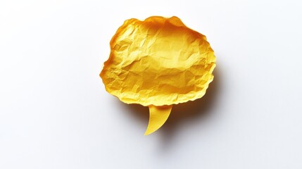 Naklejka premium Creative expression in yellow with a talk bubble on a white background