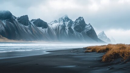 Beautiful Icelandic Stokksnes beach