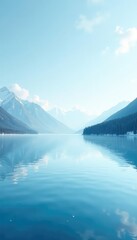 Gradual transition from pale blue to pure white in a frozen lake, lake, water