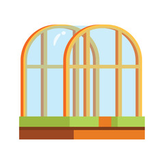 Ready to use 3d style icon of glasshouse