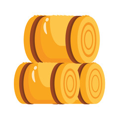 A modern 3d style icon showing hay bales © CreativeStudio
