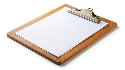 High-resolution aerial photo on a brown clipboard, isolated on white.