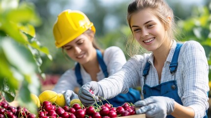 Harvesting sweet memories in a cherry orchard on a sunny day