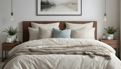 Cozy Bedroom with Comfortable Bed and Modern Decor for Relaxation