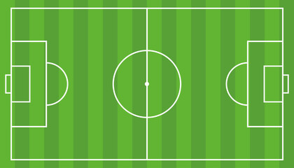 Green soccer field with white lines and goals. Vector icon © Влада Яковенко