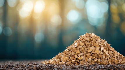 Obraz premium Pile of Seeds on Coffee Beans with Soft Focus Background Effect