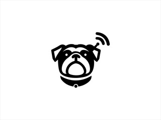 Simple black and white Bulldog logo design.